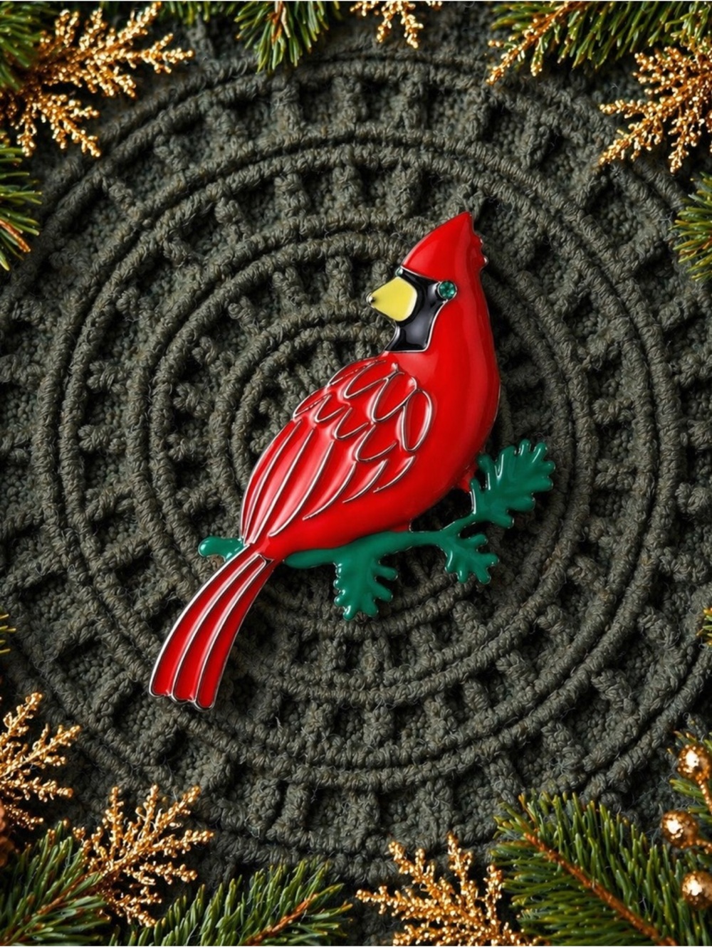 New Cardinal Memorial Brooch ♥️ (1.25” wide x 2.25” tall) (Version 1)